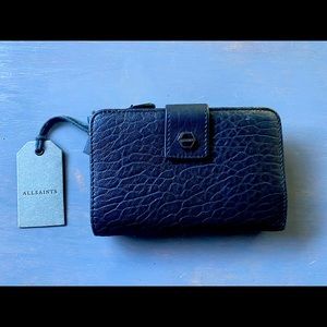 All Saints Black Leather Wallet (NWT)